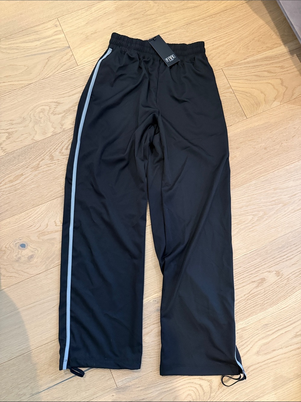NWT Five the label Black 90s Track Pants with Side Stripe adult xs